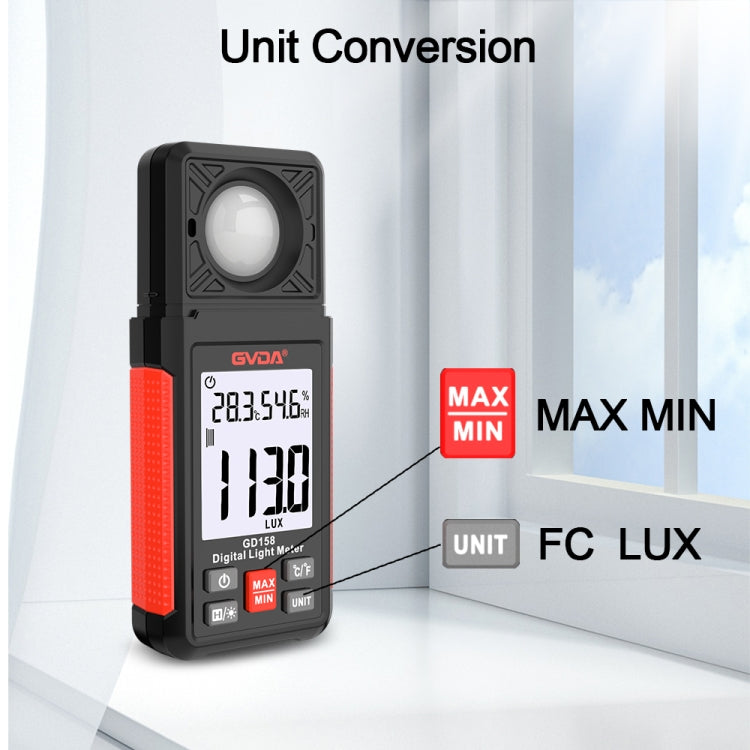 GVDA GD158 200000Lux Digital Light Meter Tester Luminosità Fotometro