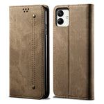 Custodia portafoglio in pelle con texture denim per Samsung Galax
