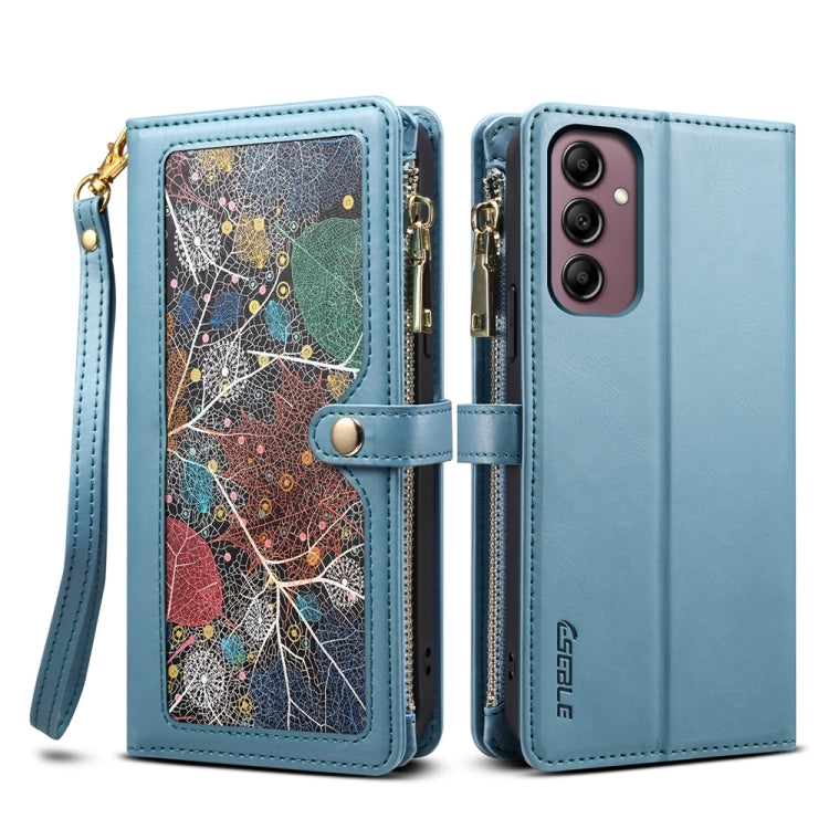 Custodia portafoglio con cerniera per Samsung Galaxy M55 e compat