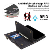 Custodia portafoglio in pelle con RFID per Samsung Galaxy