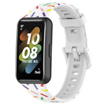 Cinturino sportivo in silicone a pois arcobaleno, For Huawei Band 7