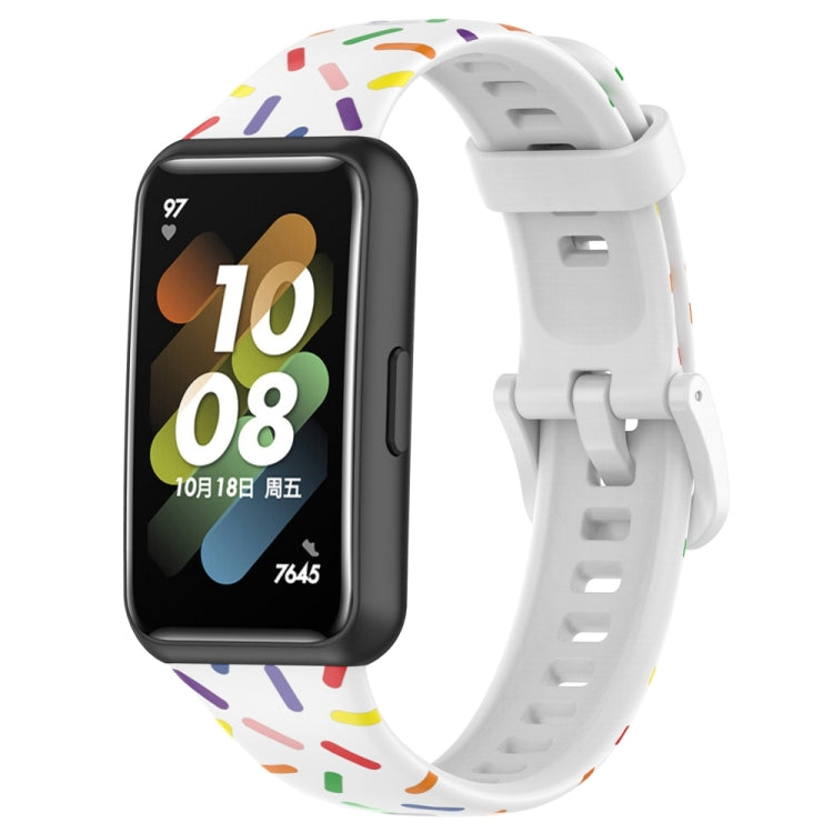 Cinturino sportivo in silicone a pois arcobaleno, For Huawei Band 7