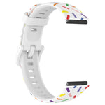 Cinturino sportivo in silicone a pois arcobaleno, For Huawei Band 7