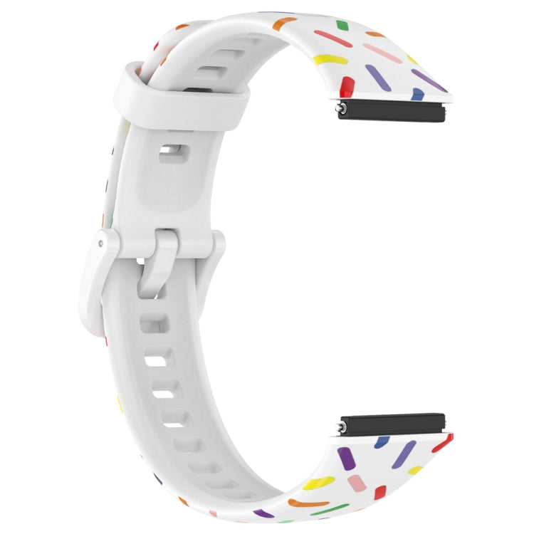 Cinturino sportivo in silicone a pois arcobaleno, For Huawei Band 7