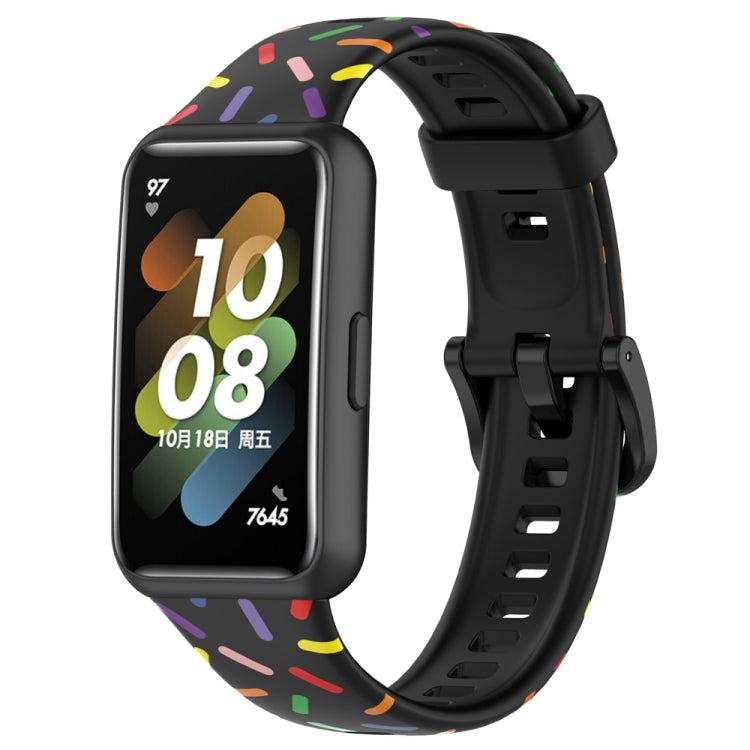 Cinturino sportivo in silicone a pois arcobaleno, For Huawei Band 7