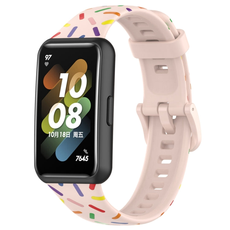 Cinturino sportivo in silicone a pois arcobaleno, For Huawei Band 7