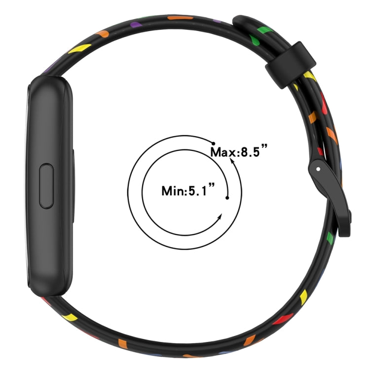 Cinturino sportivo in silicone a pois arcobaleno, For Huawei Band 7