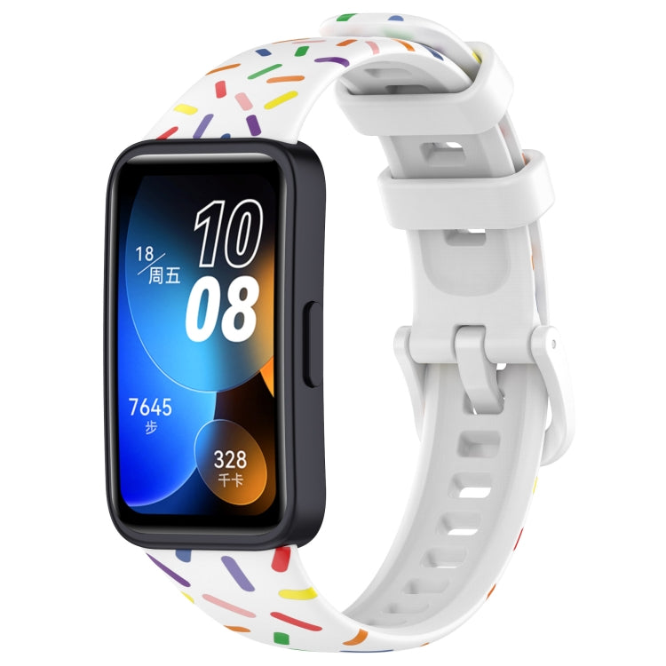 Cinturino sportivo in silicone a pois arcobaleno, For Huawei Band 10 / 9 / 8