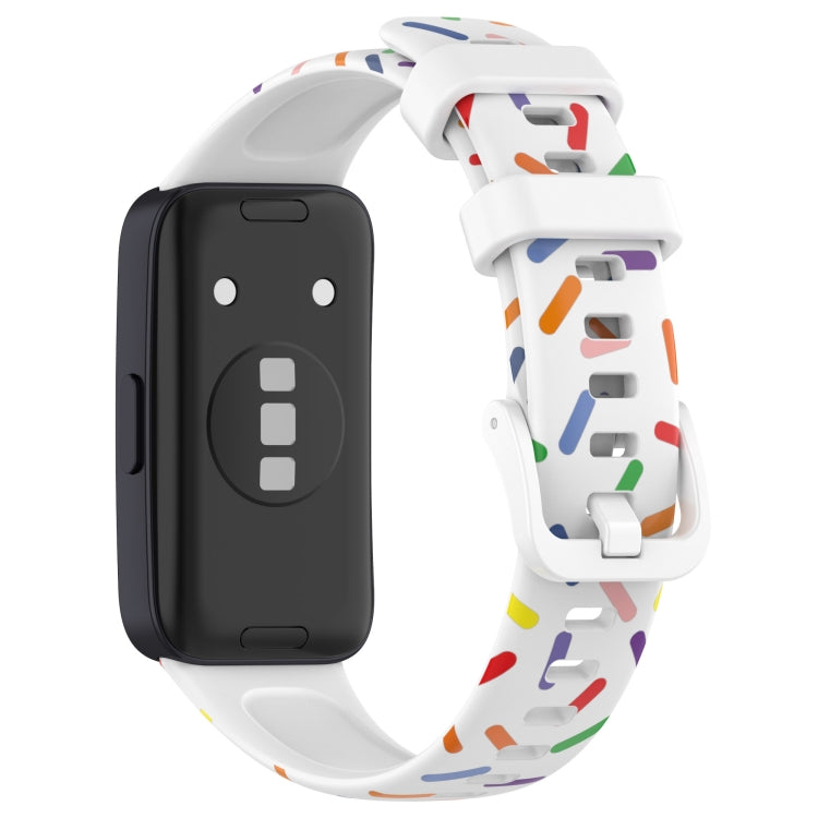 Cinturino sportivo in silicone a pois arcobaleno, For Huawei Band 10 / 9 / 8