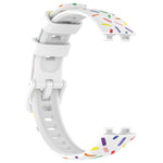 Cinturino sportivo in silicone a pois arcobaleno, For Huawei Band 10 / 9 / 8