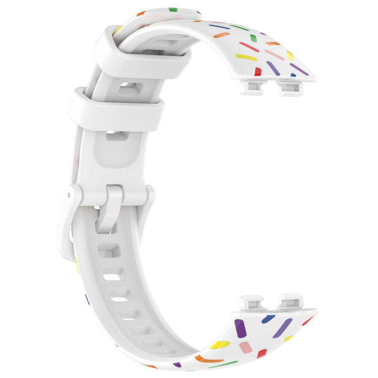 Cinturino sportivo in silicone a pois arcobaleno, For Huawei Band 10 / 9 / 8