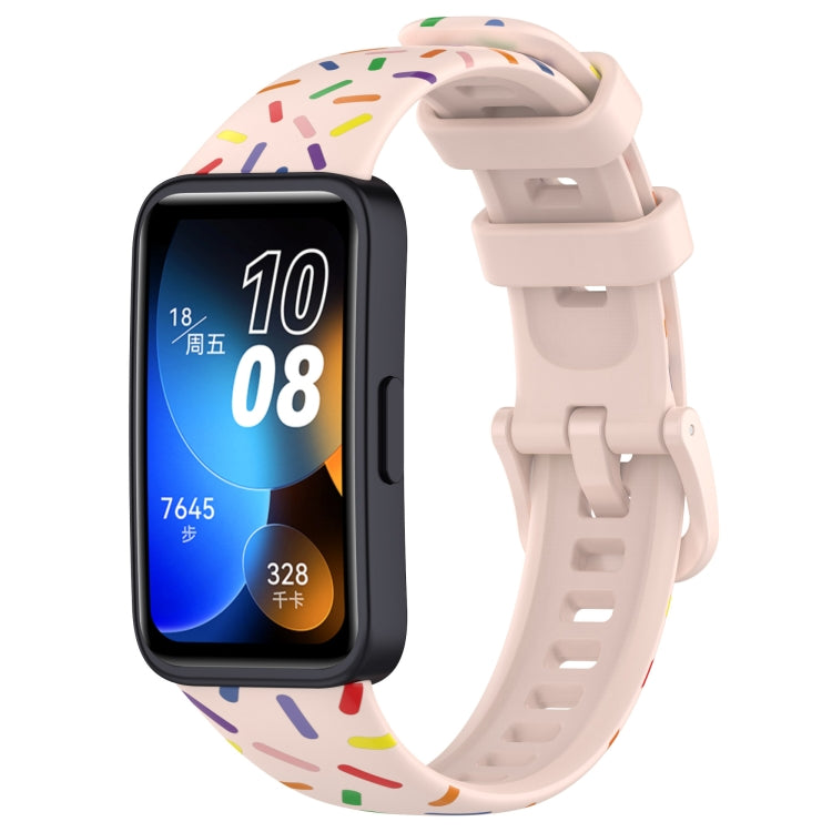 Cinturino sportivo in silicone a pois arcobaleno, For Huawei Band 10 / 9 / 8