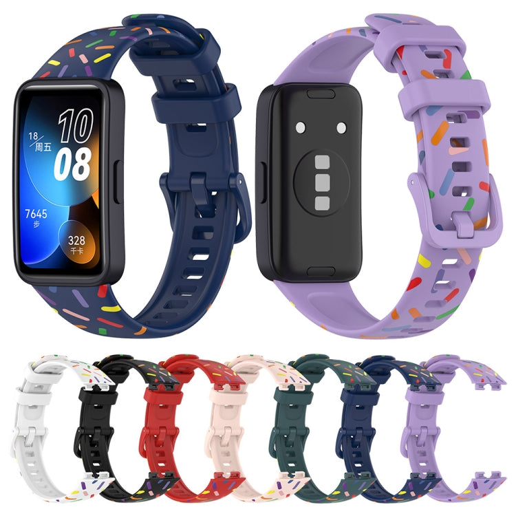 Cinturino sportivo in silicone a pois arcobaleno, For Huawei Band 10 / 9 / 8