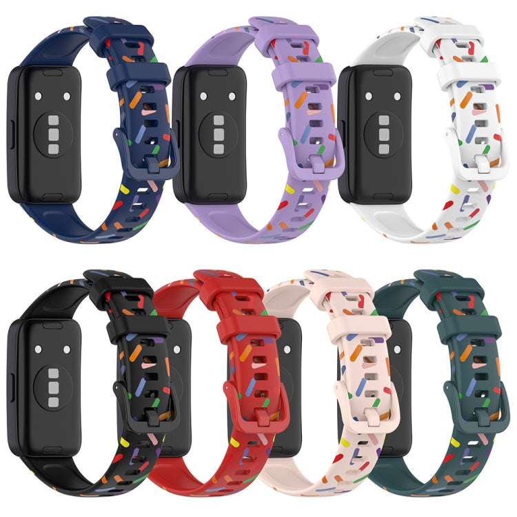 Cinturino sportivo in silicone a pois arcobaleno, For Huawei Band 10 / 9 / 8