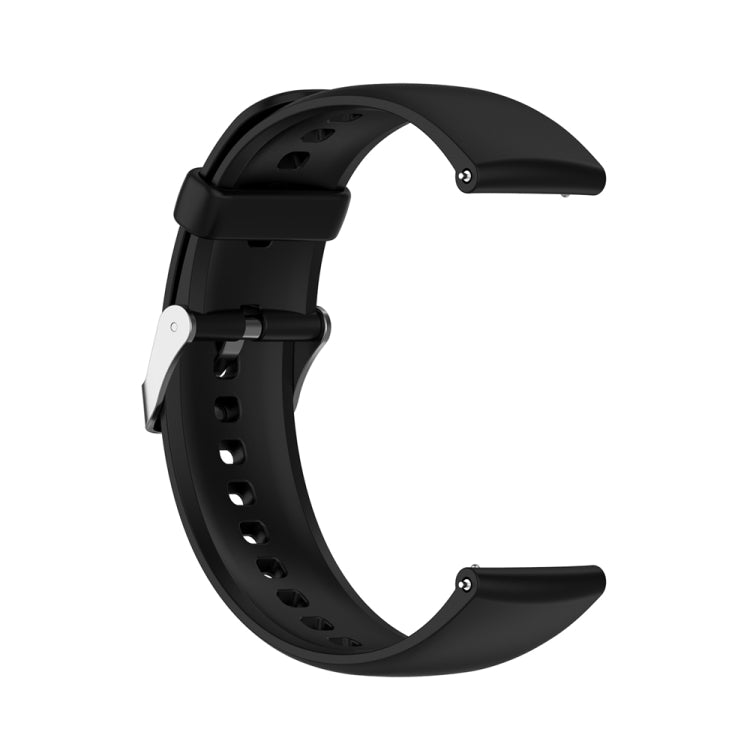 Cinturino per orologio con fibbia in argento in acciaio inossidabile in silicone tinta unita, Silver Buckle