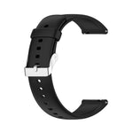 Cinturino per orologio con fibbia in argento in acciaio inossidabile in silicone tinta unita, Silver Buckle