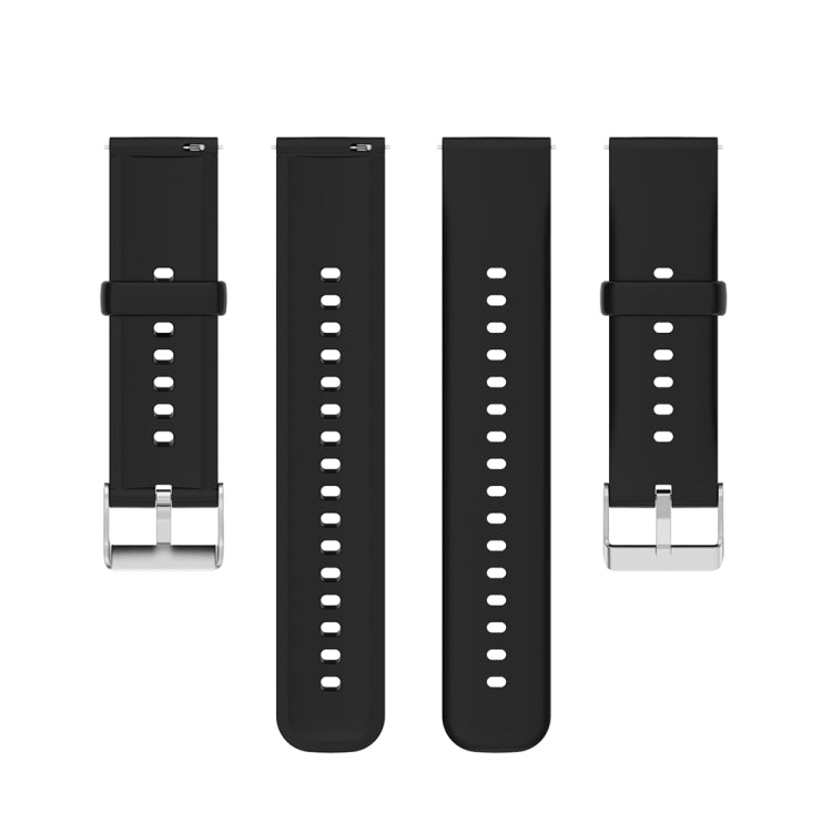 Cinturino per orologio con fibbia in argento in acciaio inossidabile in silicone tinta unita, Silver Buckle