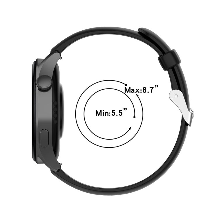 Cinturino per orologio con fibbia in argento in acciaio inossidabile in silicone tinta unita, Silver Buckle