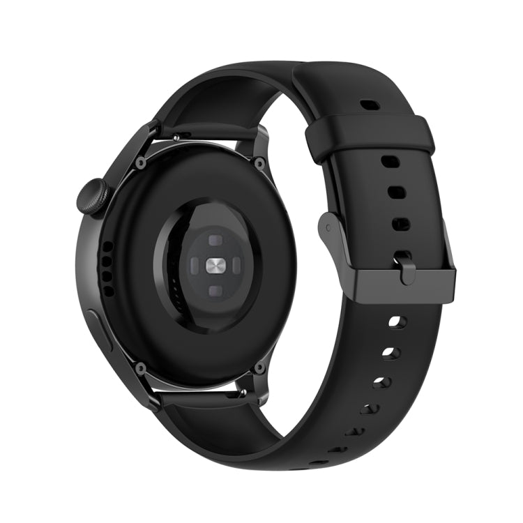 Cinturino per orologio con fibbia nera in acciaio inossidabile in silicone tinta unita, Black Buckle