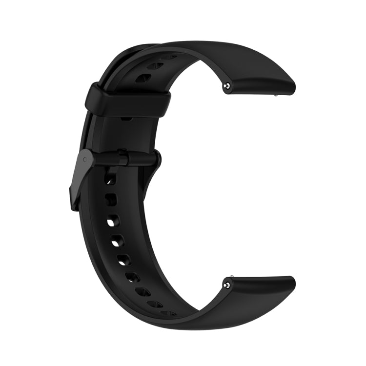Cinturino per orologio con fibbia nera in acciaio inossidabile in silicone tinta unita, Black Buckle