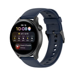 Cinturino per orologio con fibbia nera in acciaio inossidabile in silicone tinta unita, Black Buckle