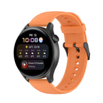 Cinturino per orologio con fibbia nera in acciaio inossidabile in silicone tinta unita, Black Buckle