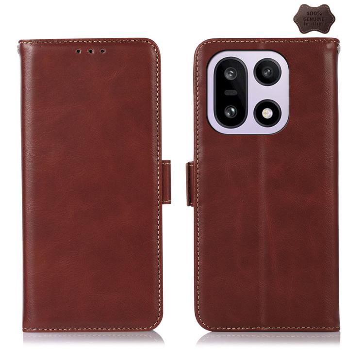 Custodia per telefono RFID in vera pelle con struttura magnetica Crazy Horse, For OnePlus Nord CE6 Lite 5G Global, For OnePlus Ace 6 Ultra, For OnePlus 15T, For OnePlus Turbo 6V / Turbo 6, For OnePlus 15R/Ace 6 5G/Ace 6T 5G, For OnePlus 15