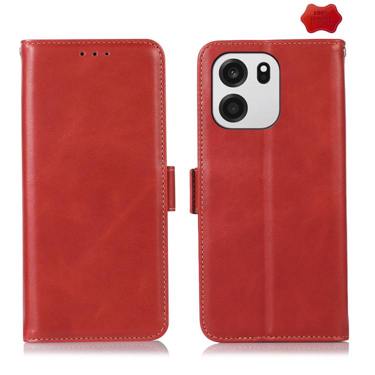 Custodia per telefono RFID in vera pelle con struttura magnetica Crazy Horse, For OnePlus Nord CE6 Lite 5G Global, For OnePlus Ace 6 Ultra, For OnePlus 15T, For OnePlus Turbo 6V / Turbo 6, For OnePlus 15R/Ace 6 5G/Ace 6T 5G, For OnePlus 15
