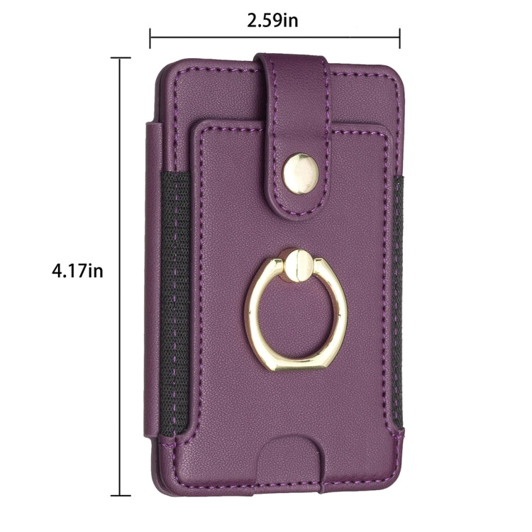 BFK03 Adesivo posteriore per telefono cellulare con sacchetto per carte ad anello in metallo