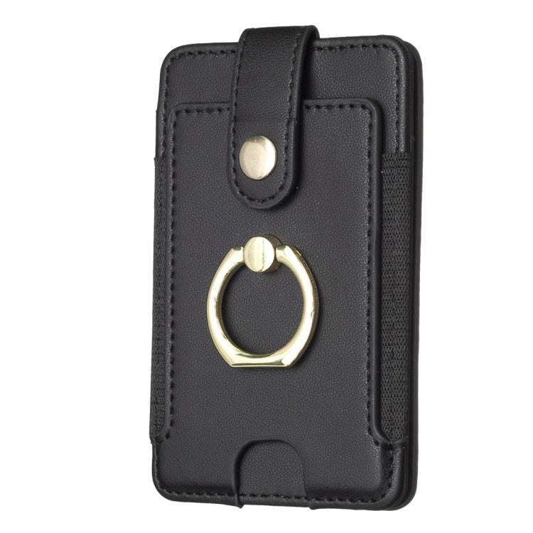 BFK03 Adesivo posteriore per telefono cellulare con sacchetto per carte ad anello in metallo