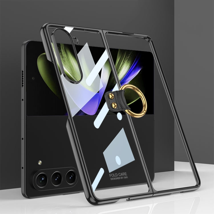 Custodia per telefono galvanica GKK con anello, For Samsung Galaxy Z Fold6, For Samsung Galaxy Z Fold5