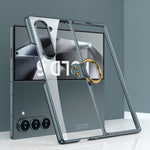 Custodia per telefono galvanica GKK con anello, For Samsung Galaxy Z Fold6, For Samsung Galaxy Z Fold5