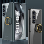 Custodia per telefono galvanica GKK con anello, For Samsung Galaxy Z Fold6, For Samsung Galaxy Z Fold5