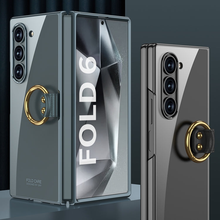 Custodia per telefono galvanica GKK con anello, For Samsung Galaxy Z Fold6, For Samsung Galaxy Z Fold5