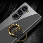 Custodia per telefono galvanica GKK con anello, For Samsung Galaxy Z Fold6, For Samsung Galaxy Z Fold5