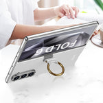 Custodia per telefono galvanica GKK con anello, For Samsung Galaxy Z Fold6, For Samsung Galaxy Z Fold5