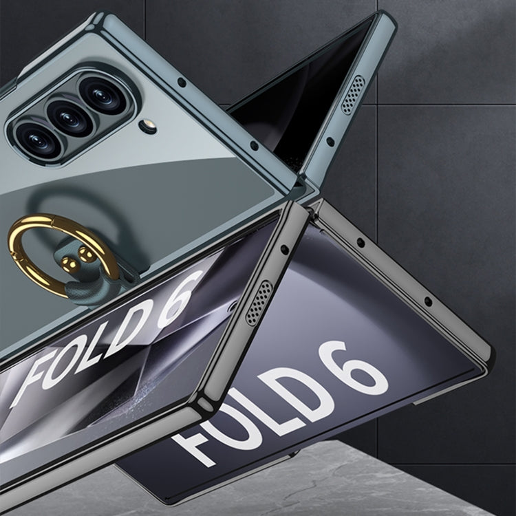 Custodia per telefono galvanica GKK con anello, For Samsung Galaxy Z Fold6, For Samsung Galaxy Z Fold5