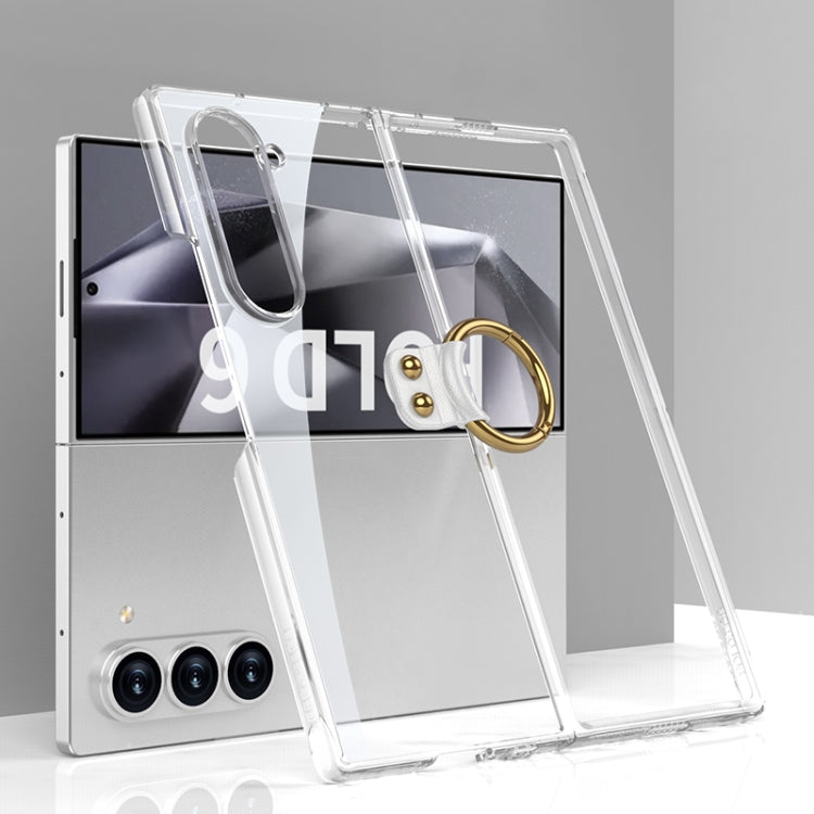 Custodia per telefono galvanica GKK con anello, For Samsung Galaxy Z Fold6, For Samsung Galaxy Z Fold5
