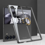 Custodia per telefono galvanica GKK con anello, For Samsung Galaxy Z Fold6, For Samsung Galaxy Z Fold5
