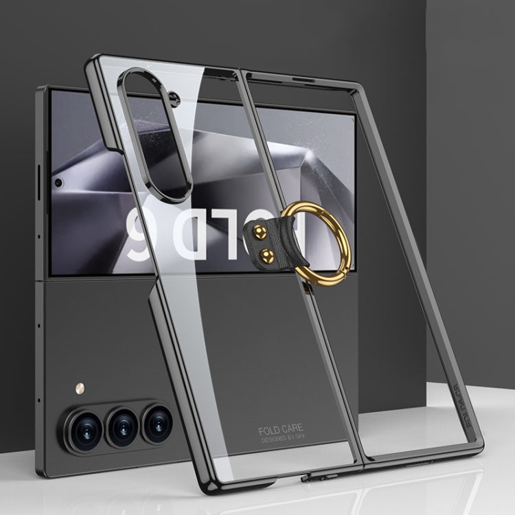 Custodia per telefono galvanica GKK con anello, For Samsung Galaxy Z Fold6, For Samsung Galaxy Z Fold5