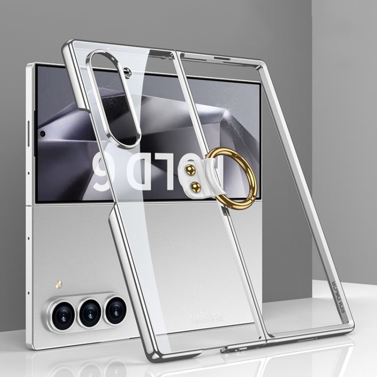 Custodia per telefono galvanica GKK con anello, For Samsung Galaxy Z Fold6, For Samsung Galaxy Z Fold5