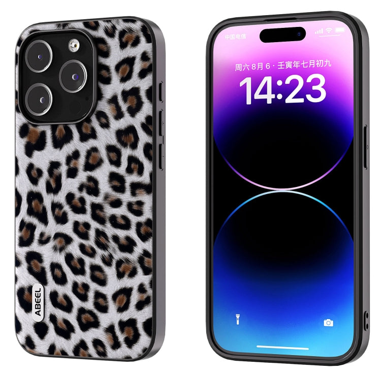 Custodia leopardata ABEEL per iPhone 15 e 14