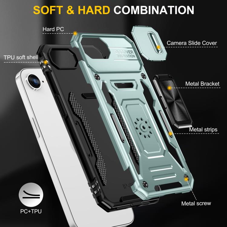 Custodia armatura in TPU e PC per iPhone 16e e Pro Max