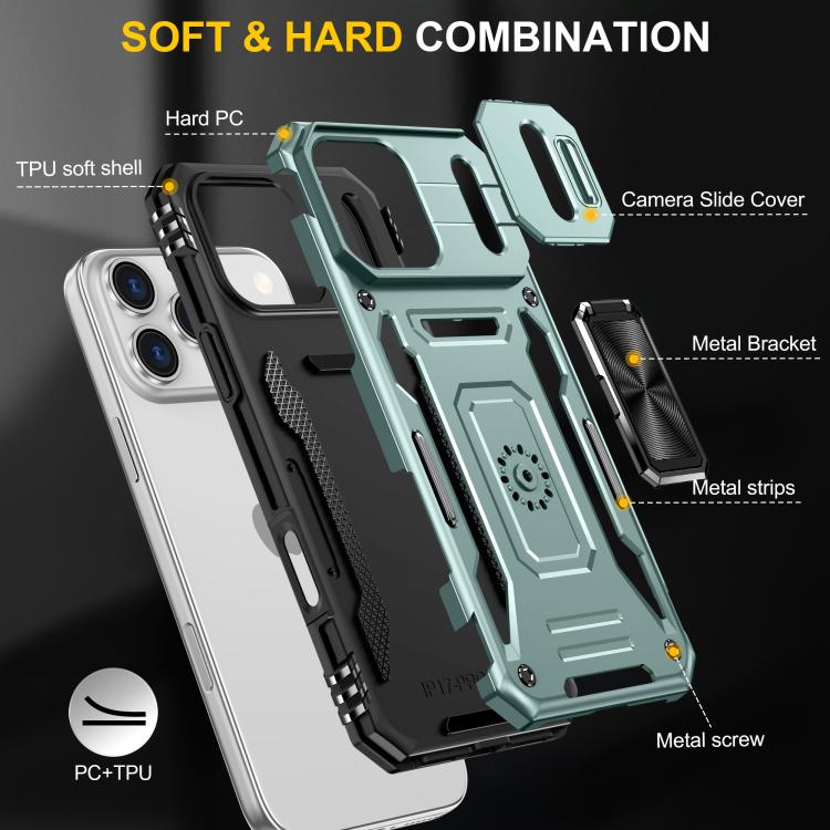 Custodia armatura in TPU e PC per iPhone 16e e Pro Max
