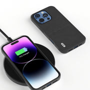 Custodia Wave Black Edge in vera pelle per iPhone