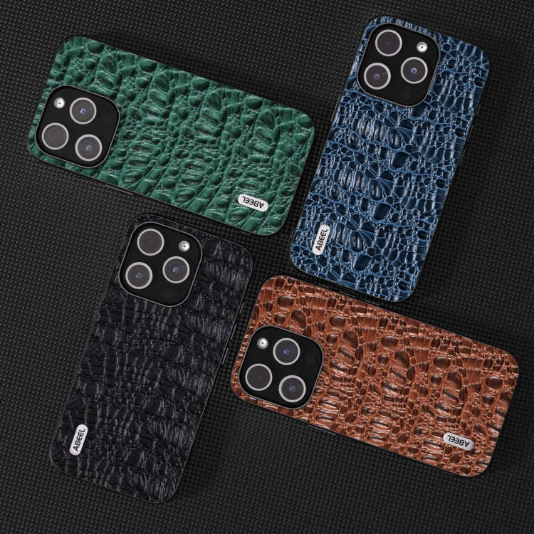 ABEEL Custodia per telefono con baldacchino in vera pelle con bordo nero, For iPhone 15 Pro Max, For iPhone 15 Pro, For iPhone 15 Plus, For iPhone 15