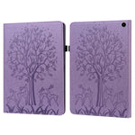 Custodia per tablet in pelle goffrata albero e cervo, For Amazon Fire Max 11
