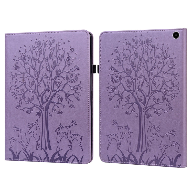 Custodia per tablet in pelle goffrata albero e cervo, For Amazon Fire Max 11