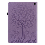 Custodia per tablet in pelle goffrata albero e cervo, For Amazon Fire Max 11