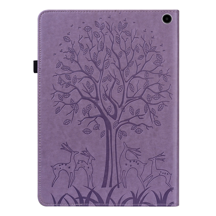 Custodia per tablet in pelle goffrata albero e cervo, For Amazon Fire Max 11
